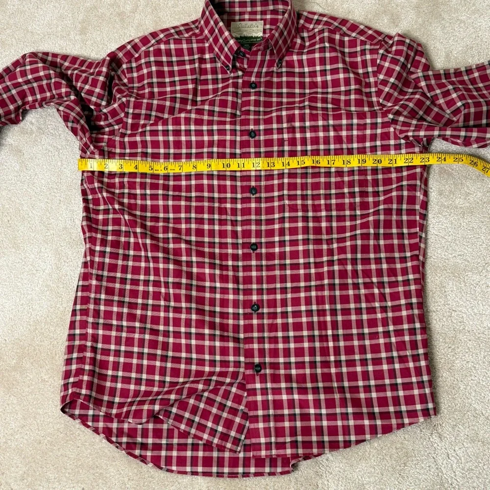 Cabela’s Outfitter Series Mens Long‎ Sleeve Red Plaid Button Down Quality Cotton